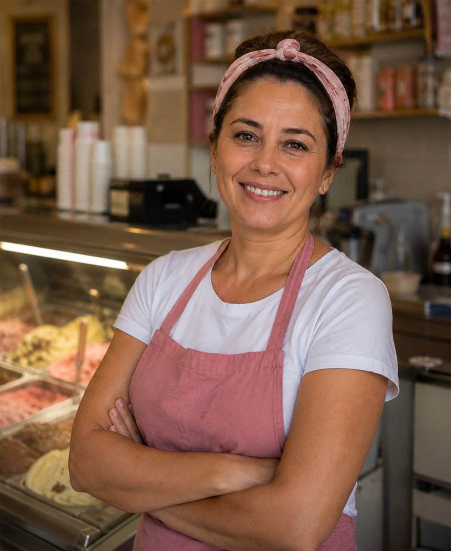 Maria Silva, dona da Sorveteria Doce Sabor